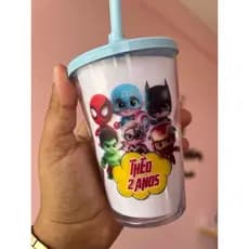 COPO PERSONALIZADO 300ml tema vingadores baby