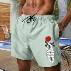 Short Tactel Conforto Estampado Flor Bermuda Mauricinho Praia Summer C/ 3 Bolsos Masculino Promoção