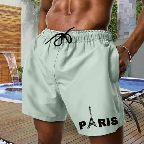 Short Mauricinho Shorts Tactel Grosso com Elástico Bermuda Masculina Paris Praia Treino Promoção