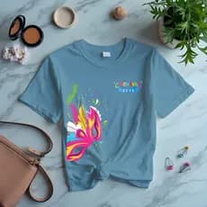 Camiseta 100% Algodão Carnaval Tshirt Feminina Masculina Mascara Lançamento 2025 Envio Imediato
