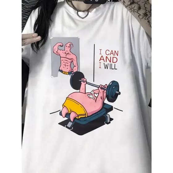 Camiseta Premium 100% Algodão Estampa Patrick Majin Boo Academia Blusa Feminina Masculina