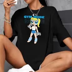 Camiseta de Academia Lindinha GYM MODE Tshirt Feminina 100% Algodão Crossfit Treino Envio Imediato