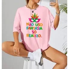 Camiseta 100% Algodão Camisa Unissex T-shirt Estampada Blusa Carnaval Festa Bloquinho 2025