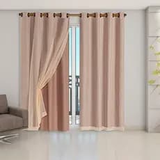 Cortina Veda Luz Blackout Blecaute Com Tecido Voil 2,80 M X 2,30 M Porta