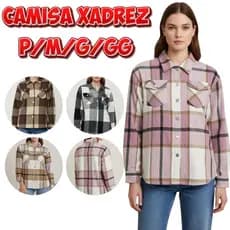 Camisa Xadrez Feminino Flanelado Por Fora Grosso Oversized Tendência Da Moda