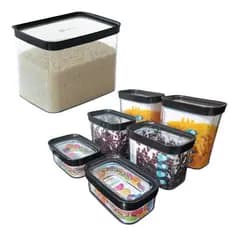 kit 7 Potes Herméticos para Mantimentos em Acrílico