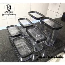 Kit 6 Potes herméticos para Mantimentos em Acrílico - 90
