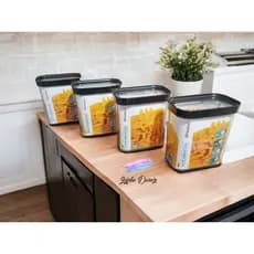 Conjunto 4 Potes Herméticos em Acrílico - 1500ml Preto