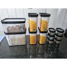 Conjunto 12 Potes Herméticos para Mantimentos em Acrílico
