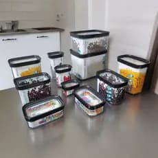 Kit 11 Potes Organizadores Herméticos em Acrílico para Mantimentos e Utilidades Domésticas