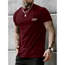 Camiseta Masculina Basica Listras Peito Minimalista Estilo Moda 100% Algodão
