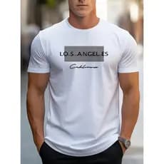 Camiseta Masculina Basica Los Angeles California Estampada Moda Estilo 100% Algodão