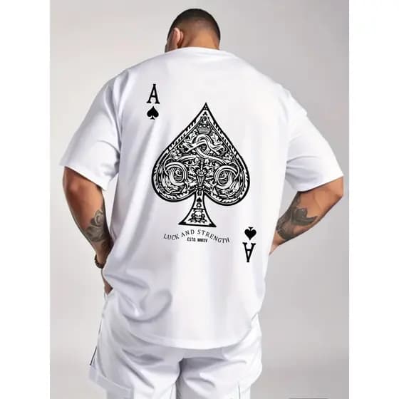 Camiseta Masculina Ace of Spades Poker As de Espadas Moda Estilo 100% Algodão