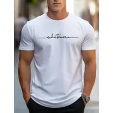 Camiseta Masculina Basica Frase Whatever Tanto Faz 100% Algodão Moda Estilo