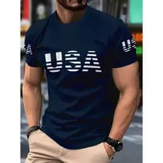 Camiseta Masculina Basica USA Estados Unidos Estilo Moda 100% Algodão