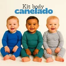 Kit com 4 ou 6 Peças Body Bebê Menino CANELADO Body Longo e Calças Mijão Menino