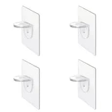Kit 16 peças Suporte Reforçado Adesivo Prateleira Transparente Mão Francesa Cantoneira