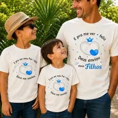KIT COM 3 CAMISETAS CAMISA BLUSA BASICA CASUAL PAI E FILHO- DIA DOS PAIS "DEUS ENVIOU" 100 % ALGODÃO