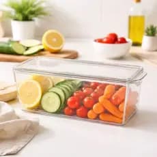Organizador Geladeira Transparente Alimentos Caixa Organizadora Cozinha Empilhavel Resistente