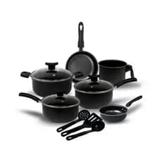 Jogo Panela Caçarola Conjunto Kit 9 Pçs Antiaderente