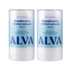 Alva Desodorante Cristal 120g Sem Perfume Vegano Natural Kit 2 Unidades