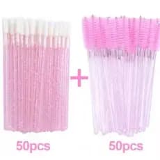 Kit 50 Escovinha C/ Gliter + 50 Pincel Aplicador Gloss moda PROMOÇÃO