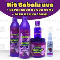 Kit Capilar Óleo de Uva Maycrene para Cabelos Fragilizados com Óleo de Uva 100ml e Reparador Uva 60ml