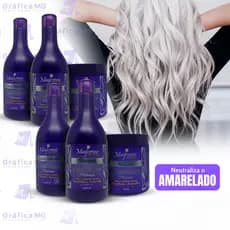 2 Kit Capilar Matização de Loiros Platinados Desamarelador Realça e Renova - 6 PRODUTOS Maycrene