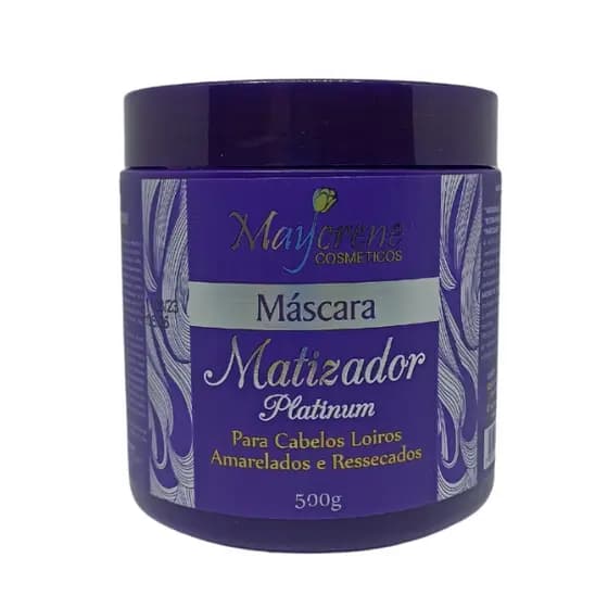 Máscara Matizadora para Cabelos Loiros, Grisalhos e Platinados 500g Maycrene