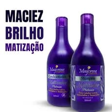 Kit Matizador Platinum Desamarela Loiro (Shampoo e Condicionador) Maycrene 2x500ml