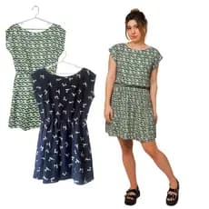 Vestido Feminino Curto Estampado C/Elástico 100% Viscose Modelo Soltinho ao Corpo Tamanhos P M G GG