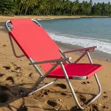 Cadeira de Praia Alta Reclinavel Mega Resistente Extra Grande Suporta até 180kg