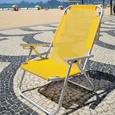 Cadeira de Praia Reclinavel Plus Size Suporta até 170kg Aluminio Reforçado