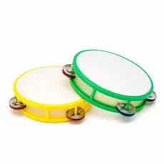 Kit 2 Pandeiro Infantil Brasil Copa Torcida Escola Crianças