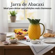 Jarra de Abacaxi Cerâmica Artesanal Pintada à Mão Louça Decoração Bebida Mesa Posta Utensílio de Cozinha