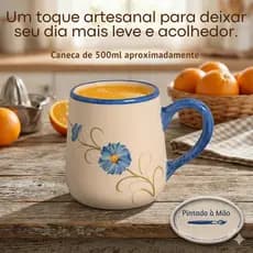 Caneca 500ml Cerâmica Pintada à Mão Café com Leite Chá Chocolate Quente Cappuccino Sucos Decoração Presente Criativo