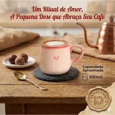 Caneca 100 ml Mini Cerâmica Artesanal Pintada à Mão Decoração Cantinho do Café Expresso Xícara Chá Escritório Mesa Posta