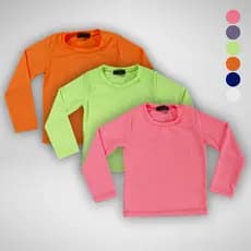 (Kit) com 3 Camisas UV  Proteção Solar  térmica Infantil/Juvenil Diversas Cores - Blusa UV Tamanhos 4 ao 14