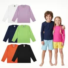 kit 2 Camisas Térmica UV Proteção Solar Infantil Juvenil - Menino e Menina - Blusa UV - Verão - 4 ao 14