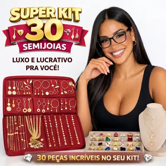 KIT 30 Joias Premium ✨ Revenda ou Uso Próprio + Frete Grátis + Garantia de 1 Ano
