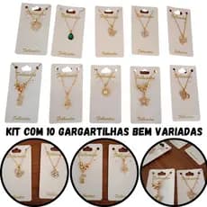 Gargantilha kit com 10 Cordão e Pingentes e Garantia de 1 ano Envio Imediato