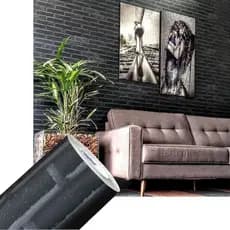 Papel De Parede Adesivo 3d Tijolo Cinza Rústico 61cm X 5m