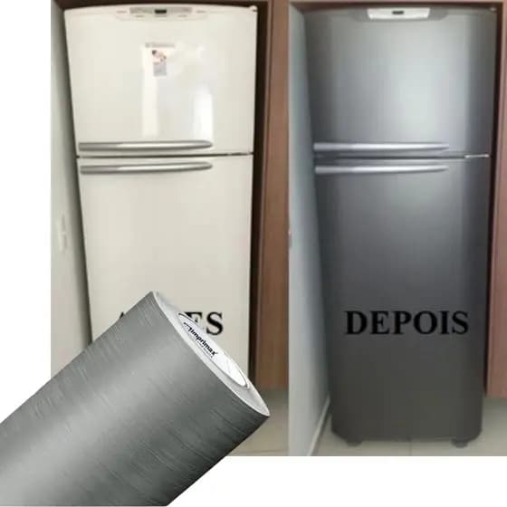 Adesivo Prata Inox Geladeira Fogão Moveis 61cm X 5m