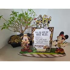 Lembrancinha Centro De Mesa Porta Retrato 10x15 Kit Com 10 Unidades Mickey Fazemos Todos Os Temas