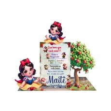 Centro de Mesa Branca de Neve 10x15, Lembrancinha De Aniversário com 10 unidades