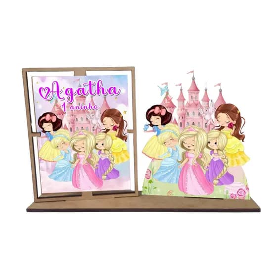 Lembrancinha Princesas Porta Retrato 7x9 Em Mdf pacote com 10 unidades