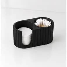 Porta Algodão e Cotonete Organizador Banheiro Lavabo , maquiagem Decorativo Preto Premium