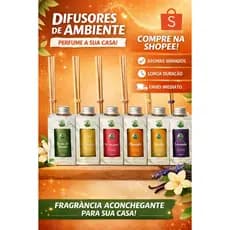 Aromatizador Difusor de Ambiente chá branco, avanda, broto de bambu, rosa mosqueta