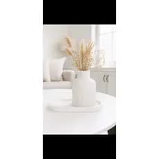 Kit decorativo vaso e bandeja oval moderna para sala mesa de centro aparador  lavabo vaso decorativo