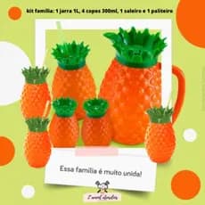 Jarra De Abacaxi Com Copos Injetemp - Kit Grande Família